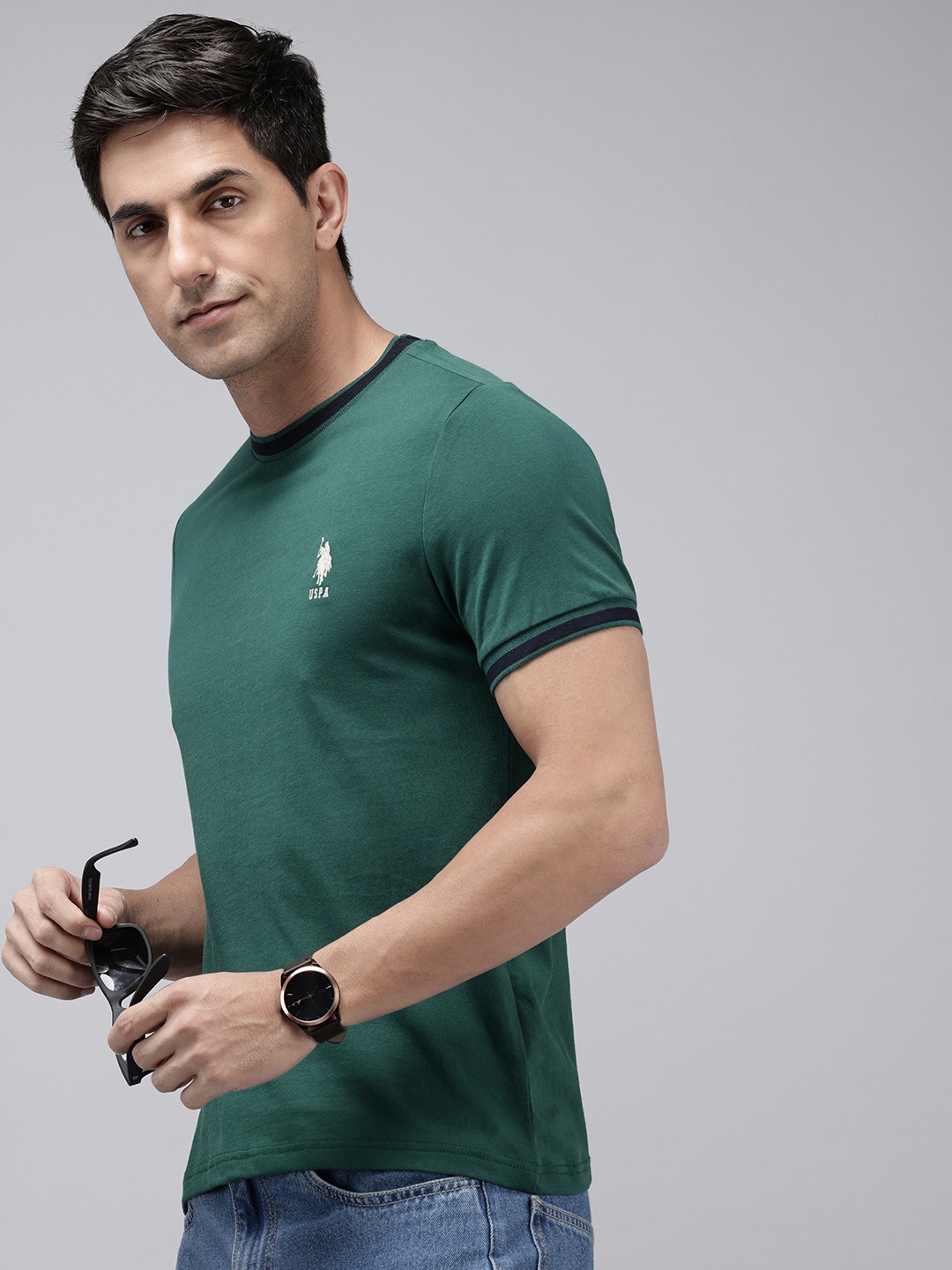 

U.S. Polo Assn. Pure Cotton Slim Fit T-shirt, Green