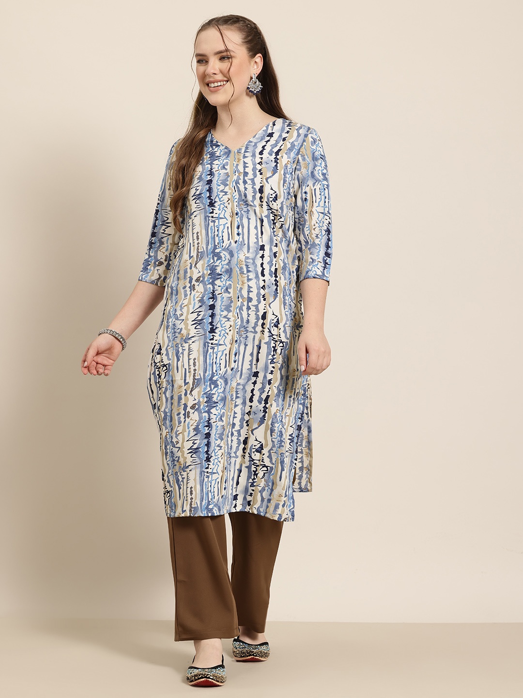 

HERE&NOW Abstract Printed Kurta, Grey