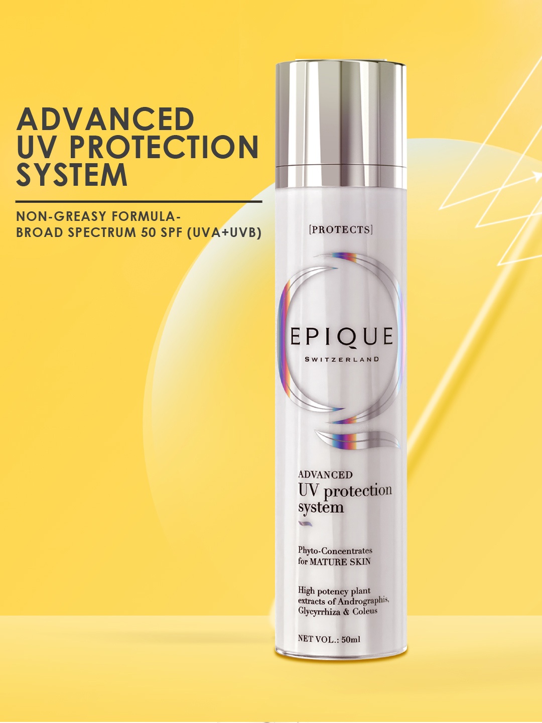 

EPIQUE Advanced UV Protection System 50 SPF Sunscreen - 50 ml, White