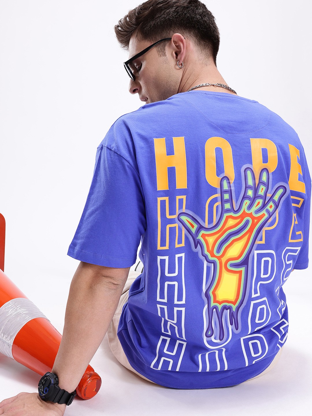 

Kook N Keech Typography Printed Pure Cotton Oversized T-shirt, Blue