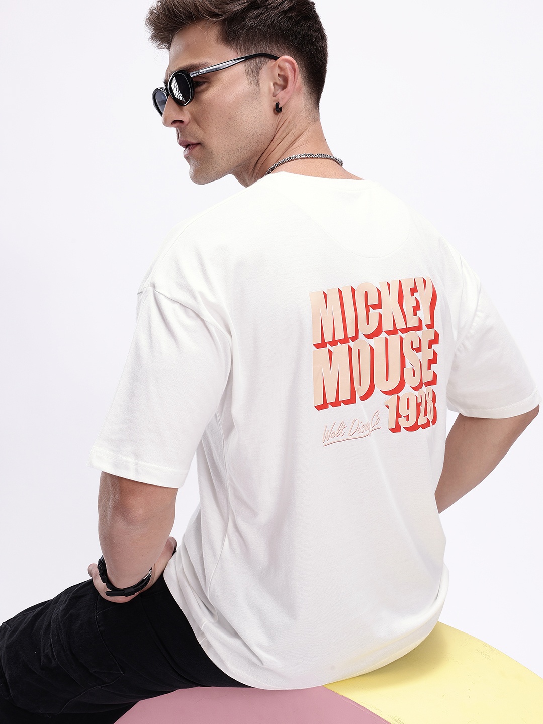 

Kook N Keech Disney Mickey Mouse Printed Pure Cotton Oversized T-shirt, White