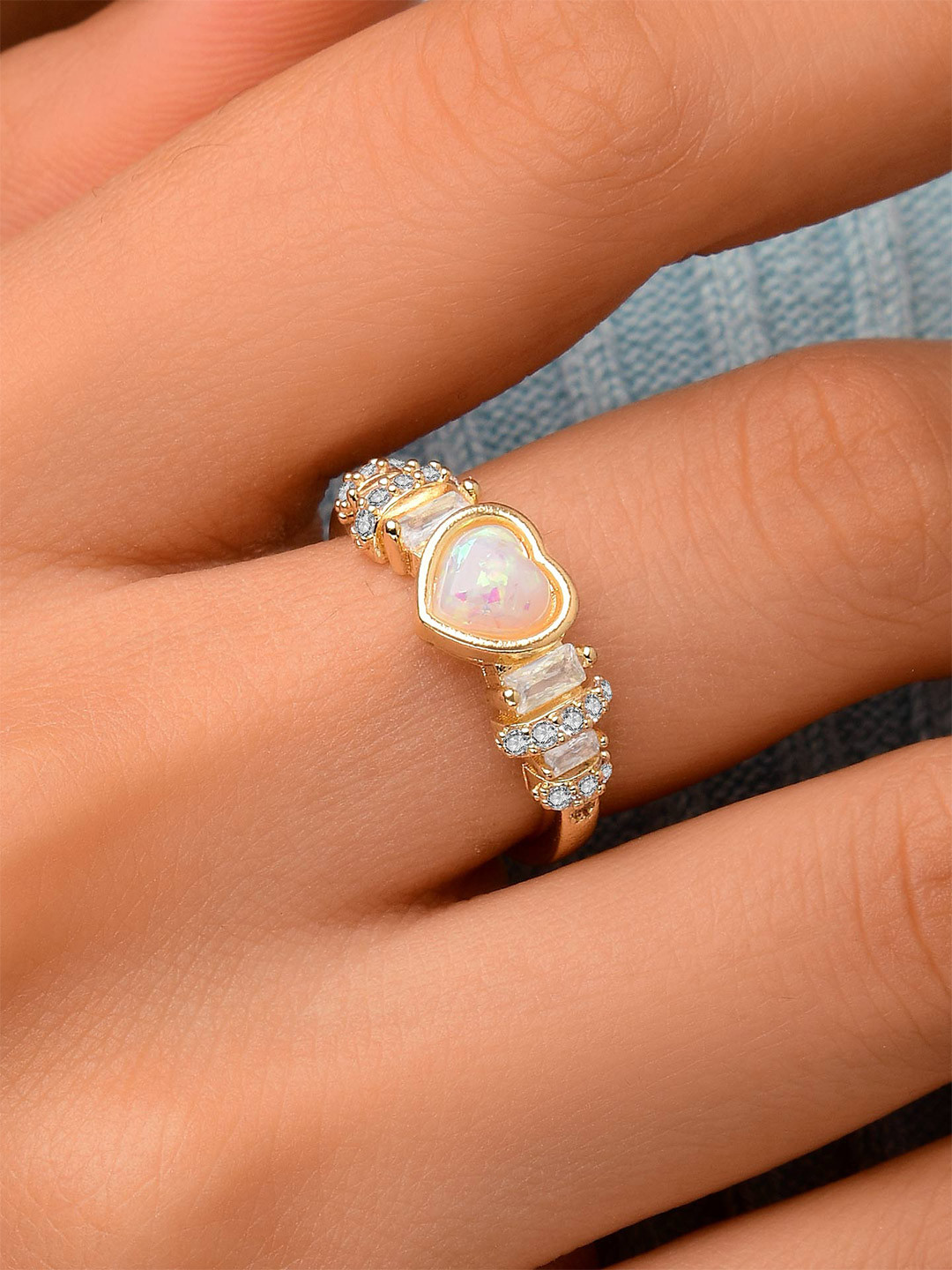 

EVERSTYLISH A Lover's Promise Cubic Zirconia Adjustable Ring, Gold