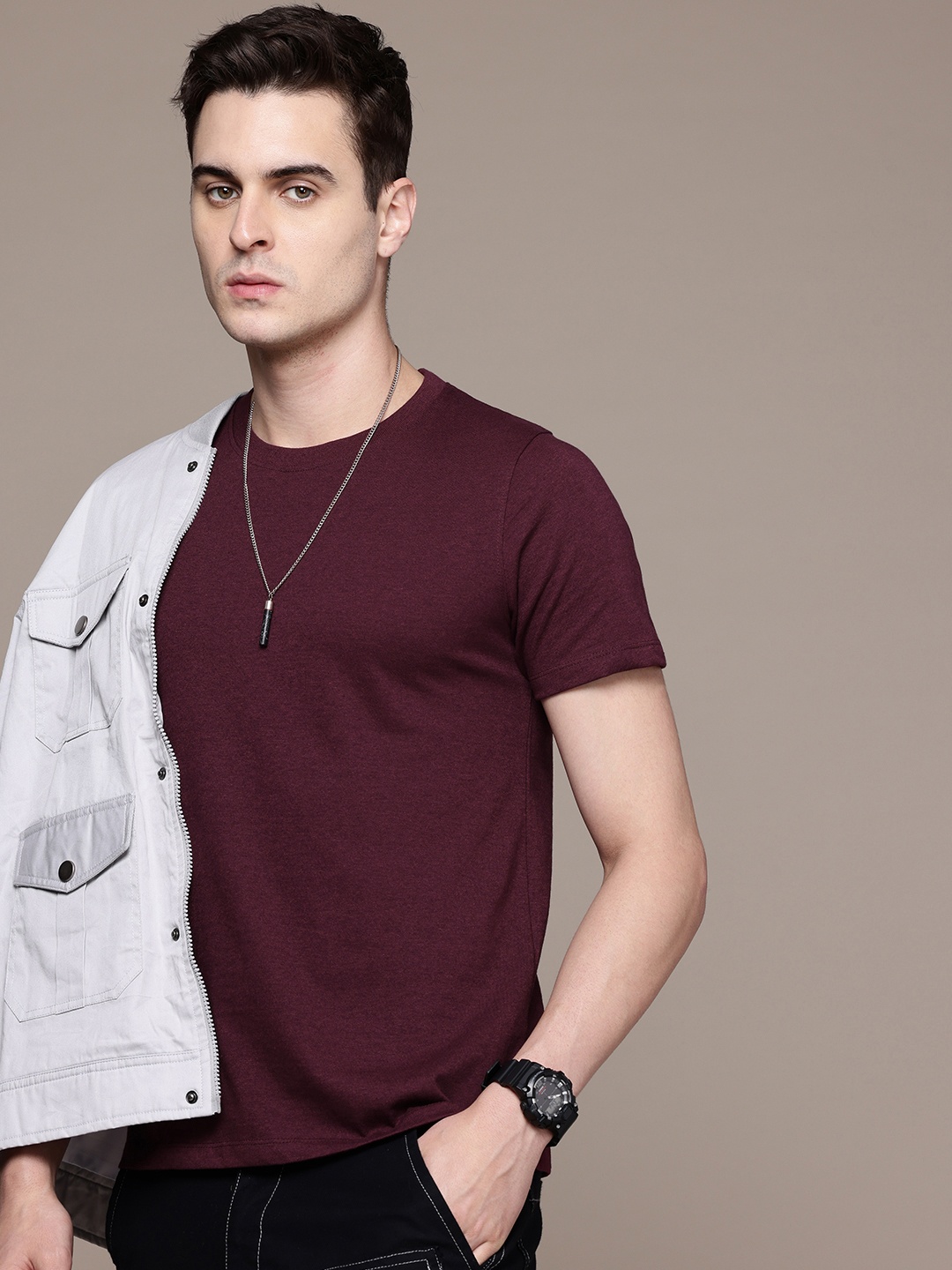 

Moda Rapido Men T-shirt, Burgundy