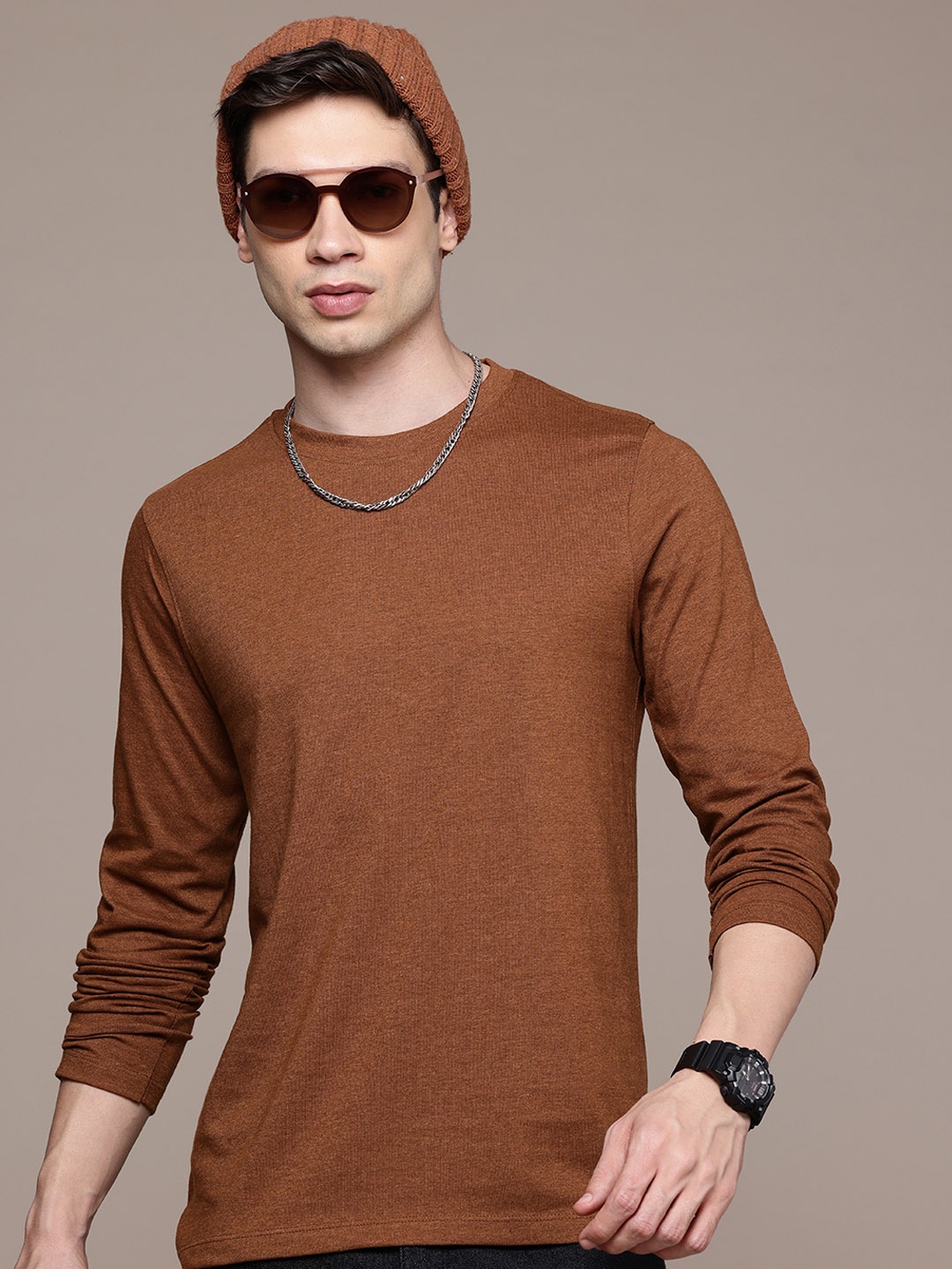 

Moda Rapido Long Sleeves T-shirt, Brown