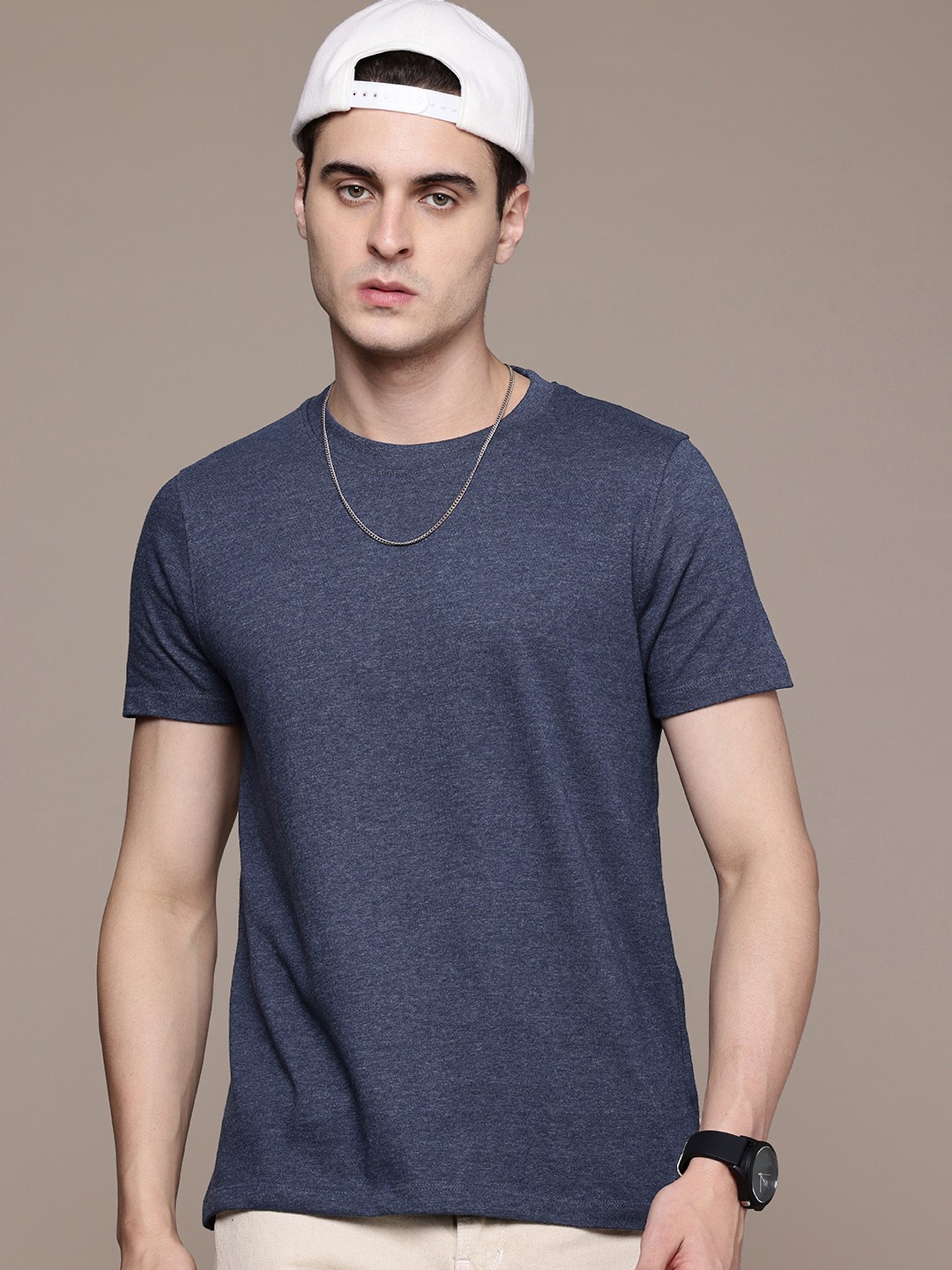 

Moda Rapido Men Solid T-shirt, Navy blue