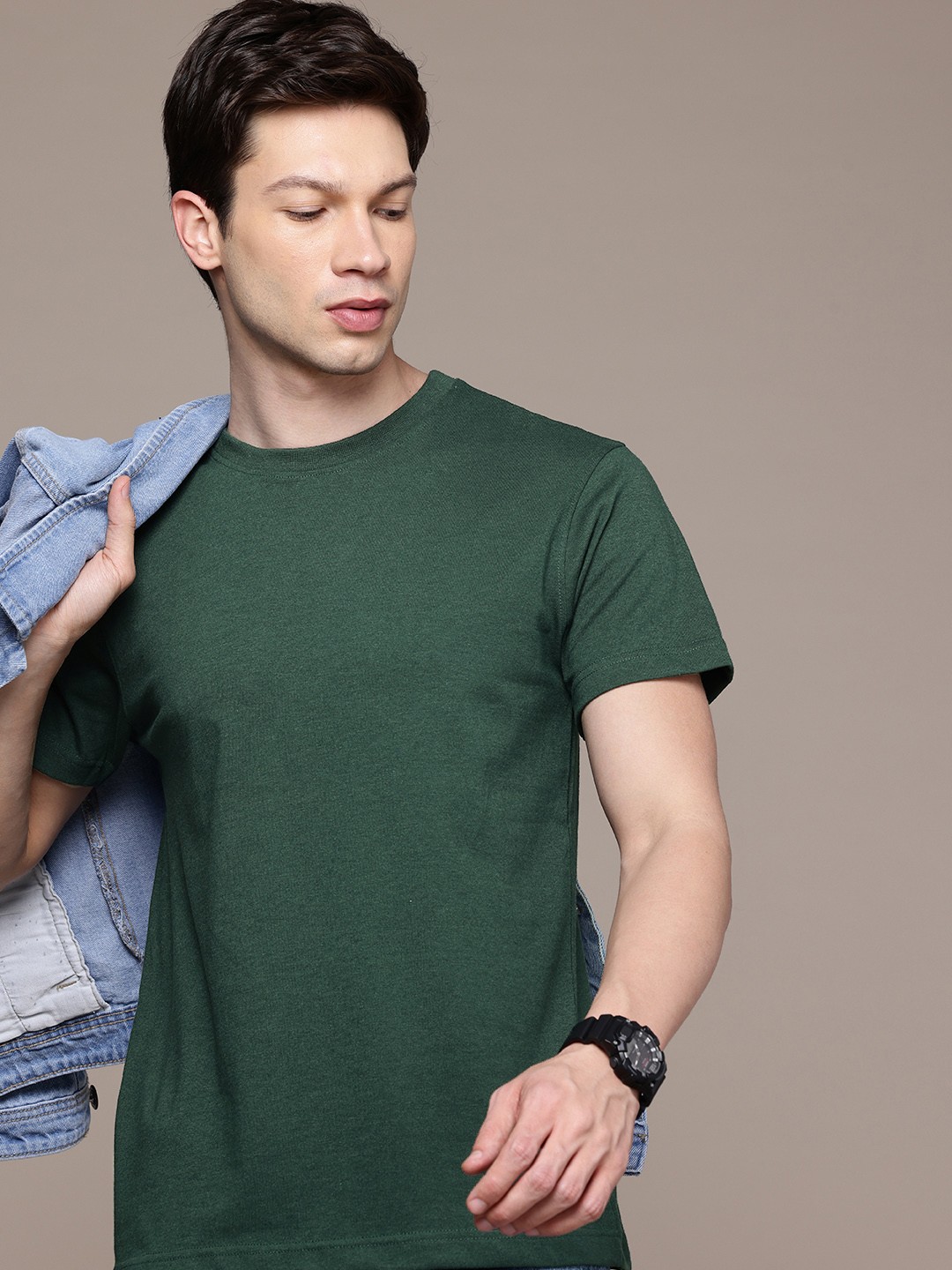 

Moda Rapido Men Solid T-shirt, Green