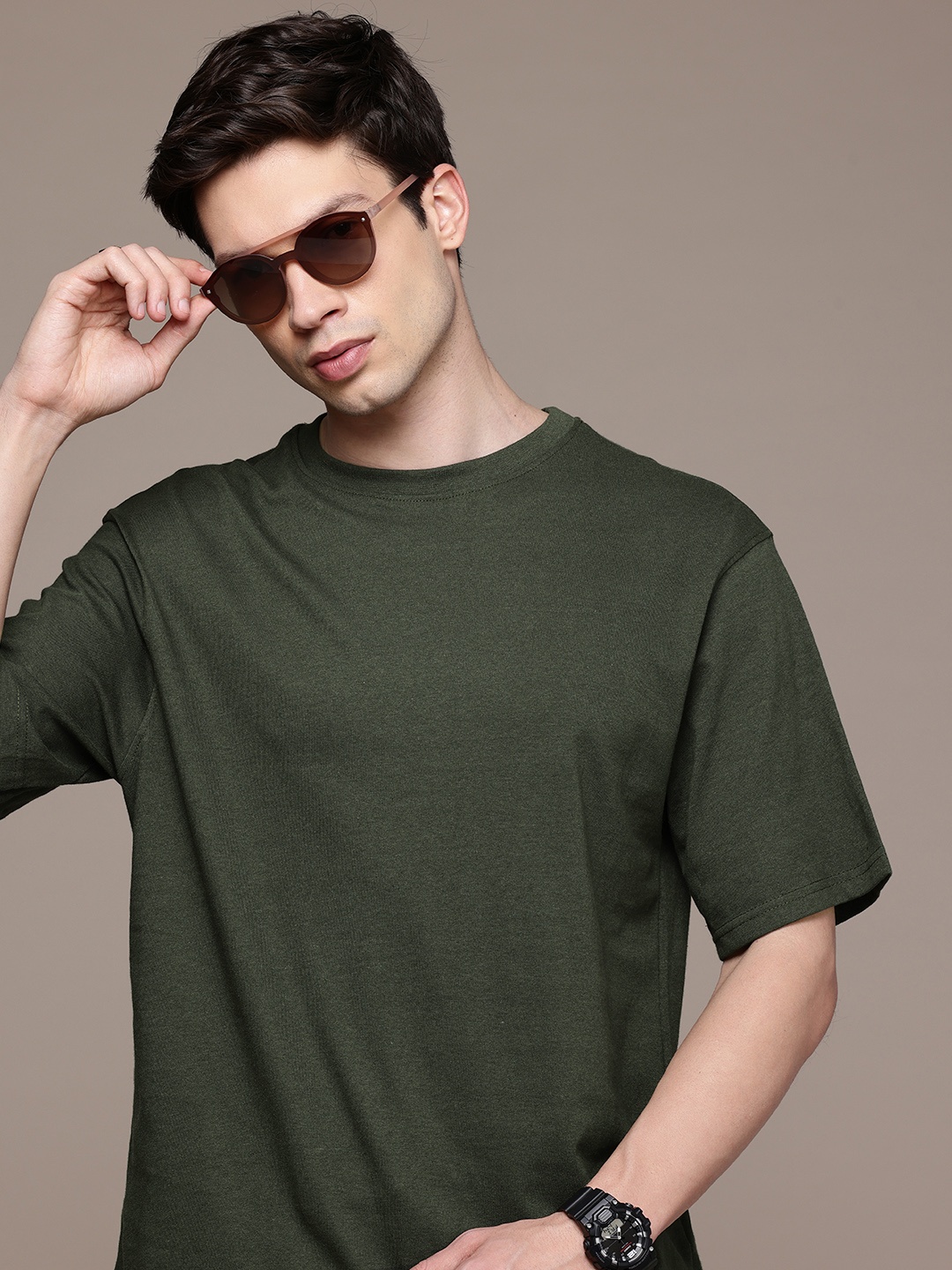

Moda Rapido Solid Relaxed Fit T-shirt, Olive