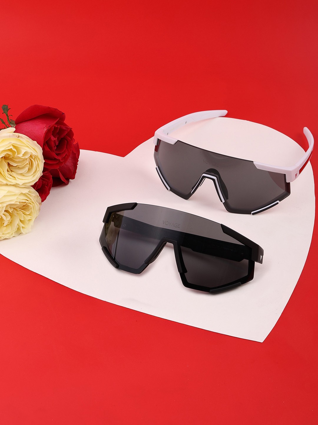 

Voyage Unisex Pack of 2 Sunglasses, Black