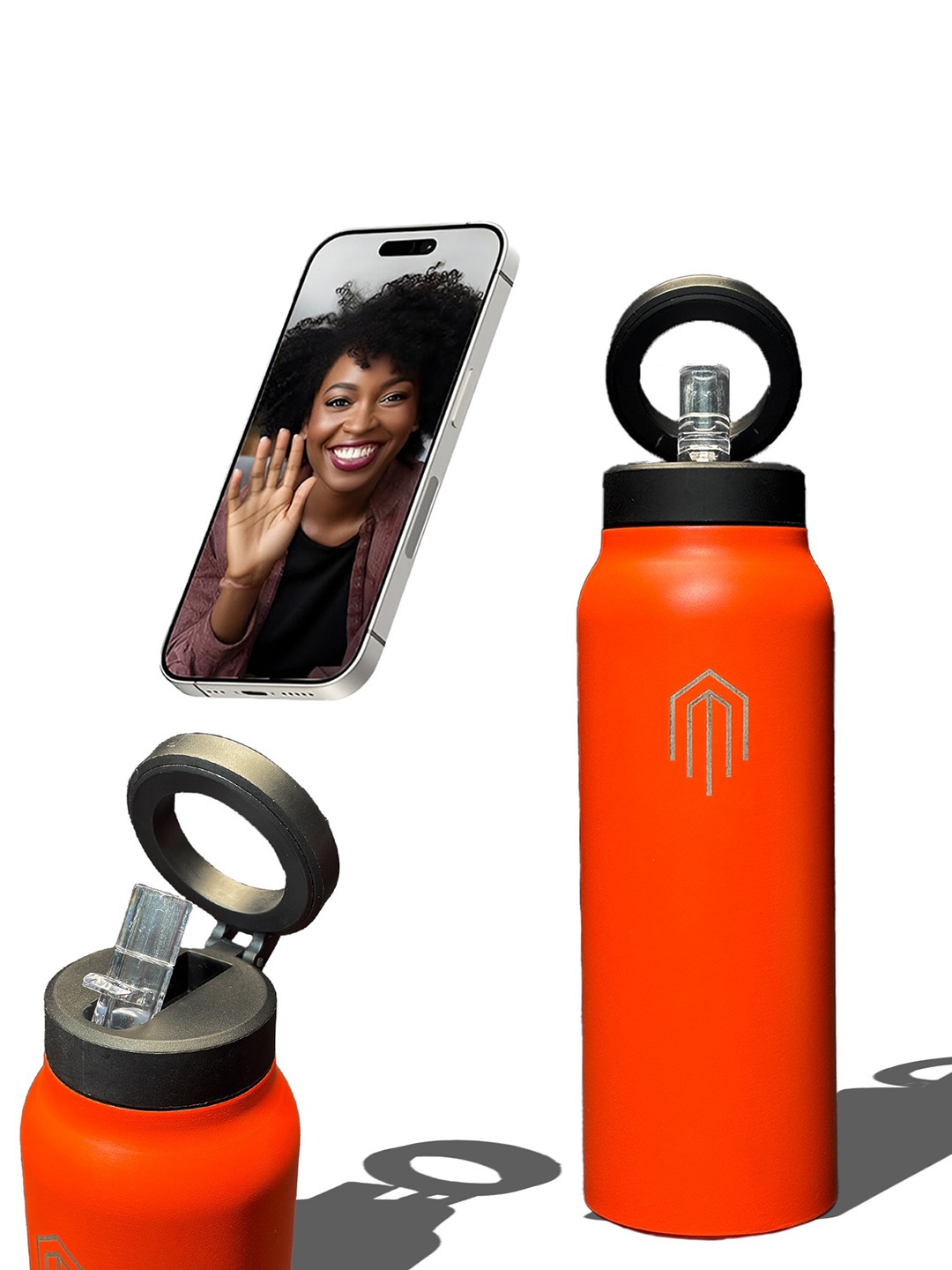 

MELBIFY Orange & Black Stainless Steel Double Wall Vacuum Water Bottle 750ml