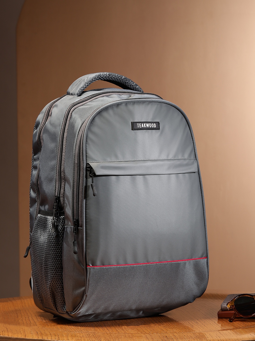 

Teakwood Leathers Unisex Laptop Compartment - 18 inch Backpack With Rain Cover, Grey