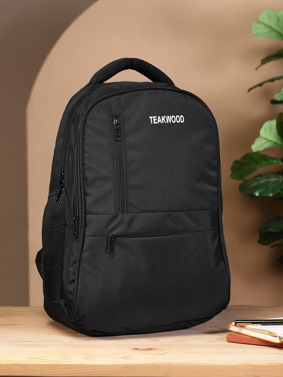 

Teakwood Leathers Typography Print Backpack - 30L, Black