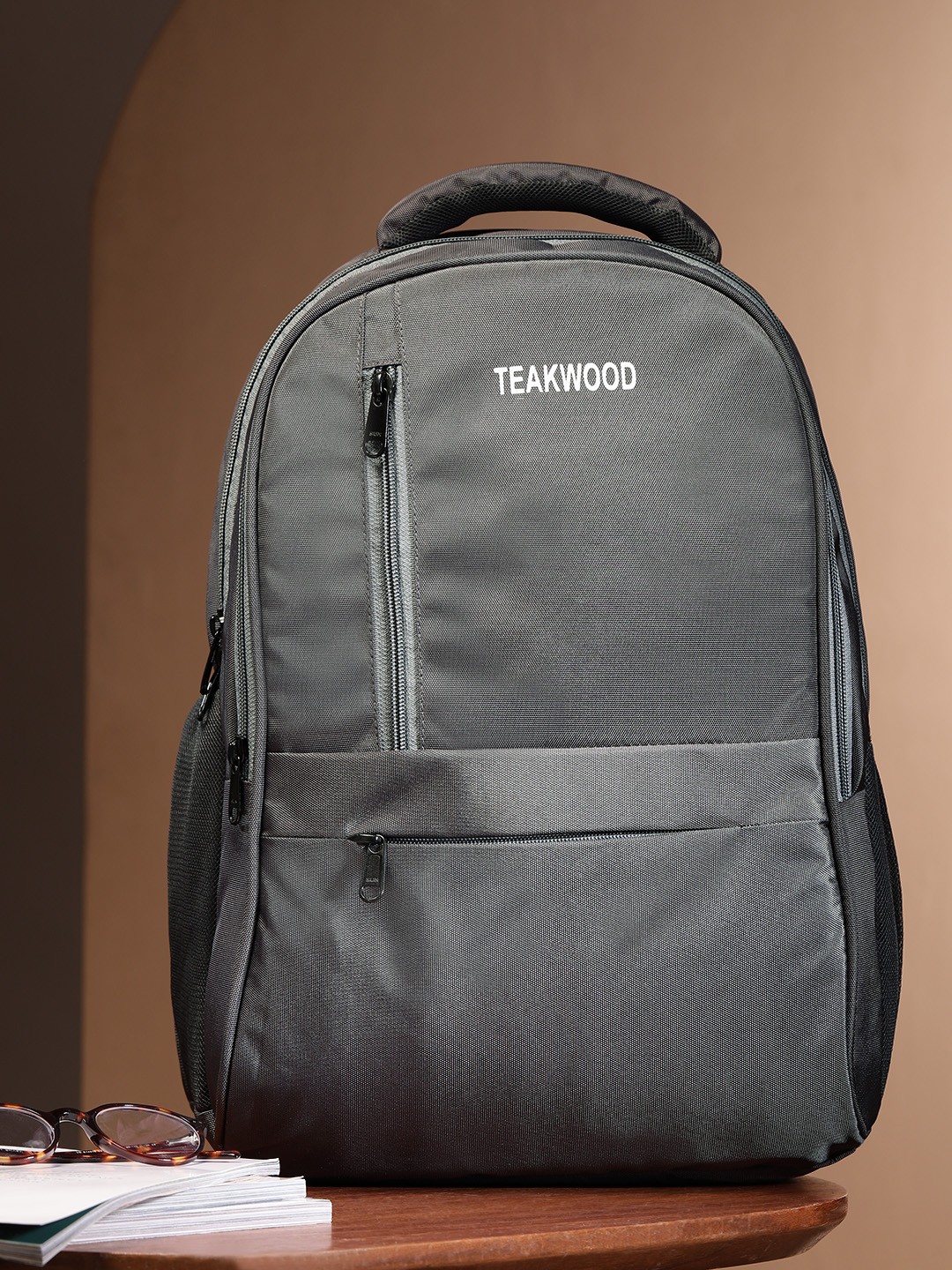 

Teakwood Leathers Unisex Laptop Compartment - 15 Inch Water Resistance Solid Backpack, Grey