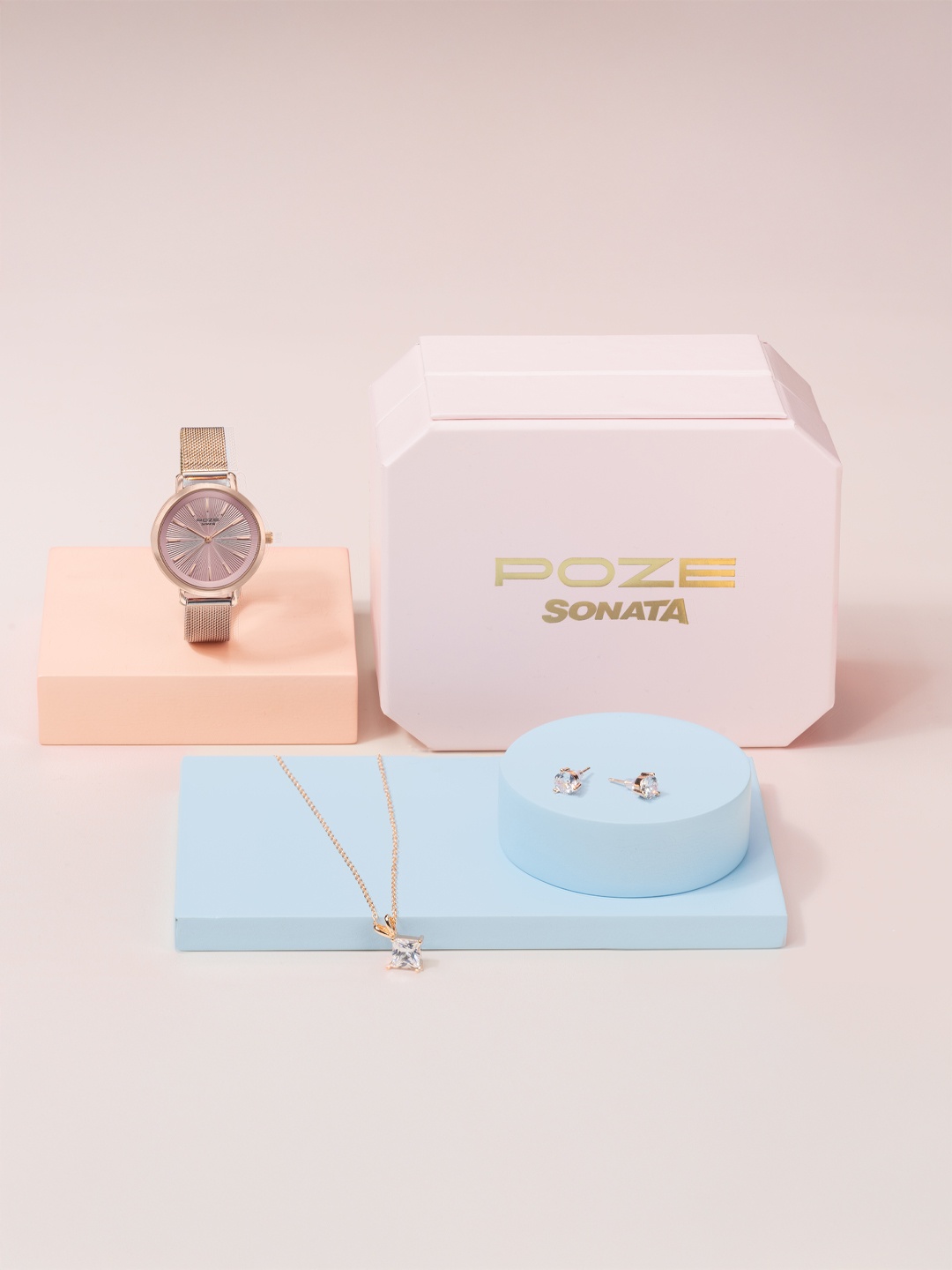 

Sonata Women Dial & Bracelet Style Straps Analogue Watch SP80107WM02WF, Rose