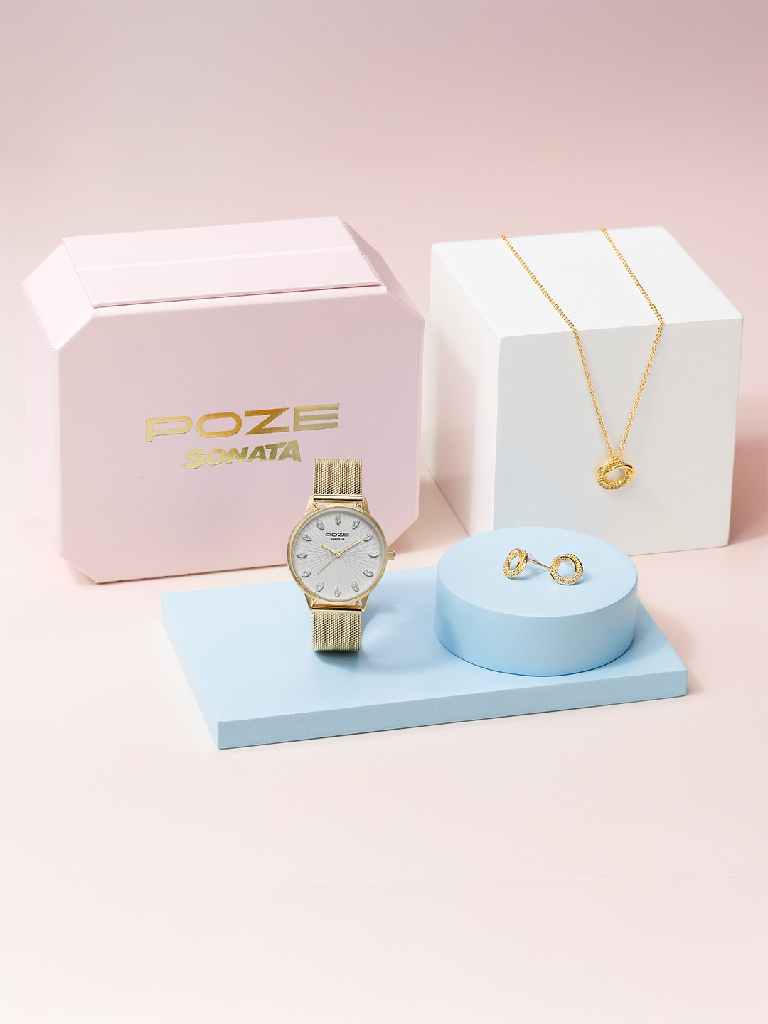 

Sonata Women Embellished Dial & Straps Analogue Watch SP80109YM01WF, White