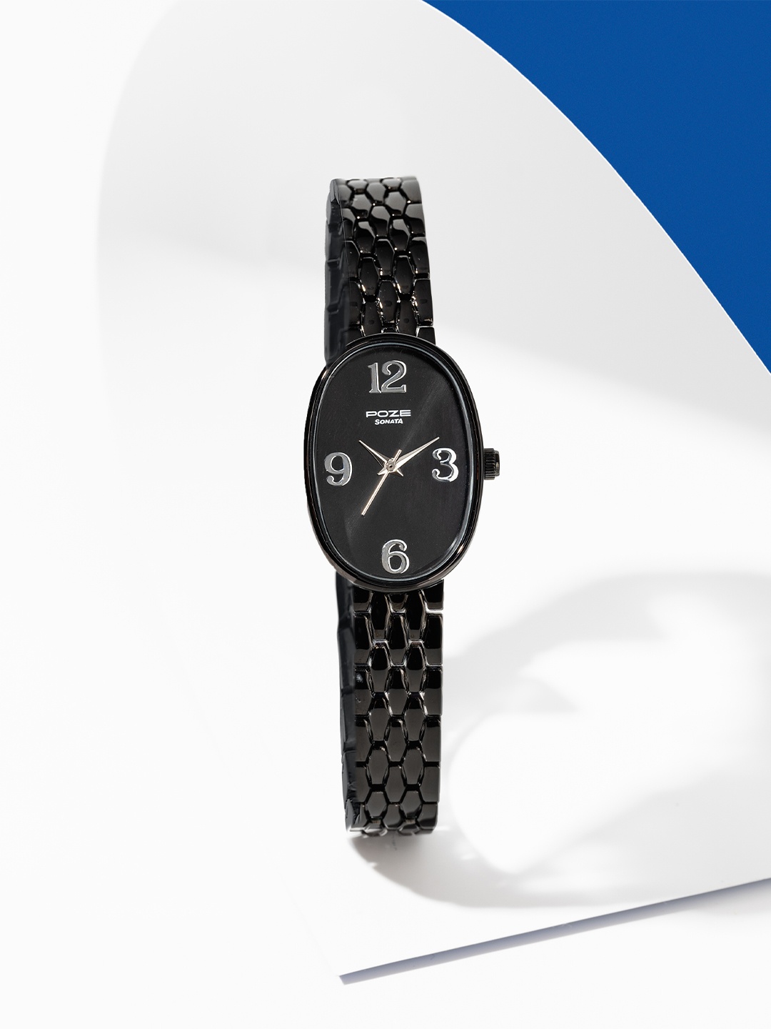 

Sonata Women Poze Bracelet Style Straps Quartz Analogue Watch SP80052NM01W, Black