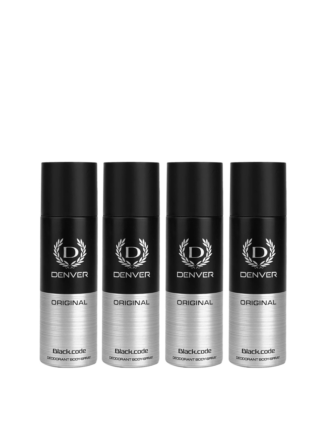 

Denver Men Set of 4 Black Code Original Nano Body Deodorant Spray - 50 ml each