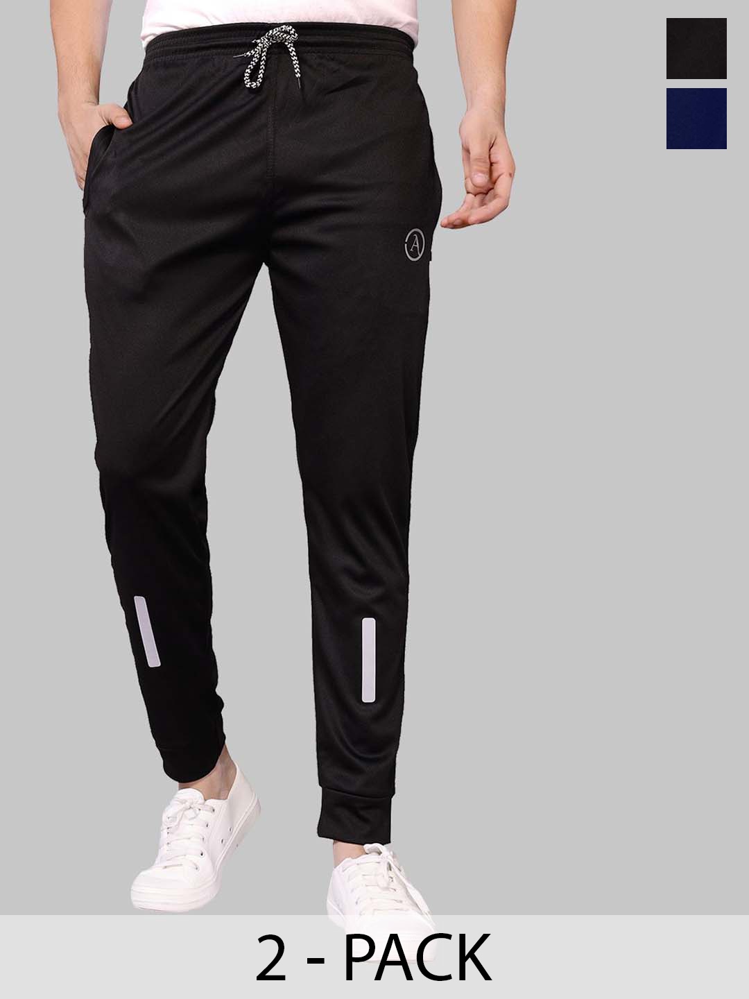 

Moda Rapido Men Pack Of 2 Mid-Rise Joggers, Blue