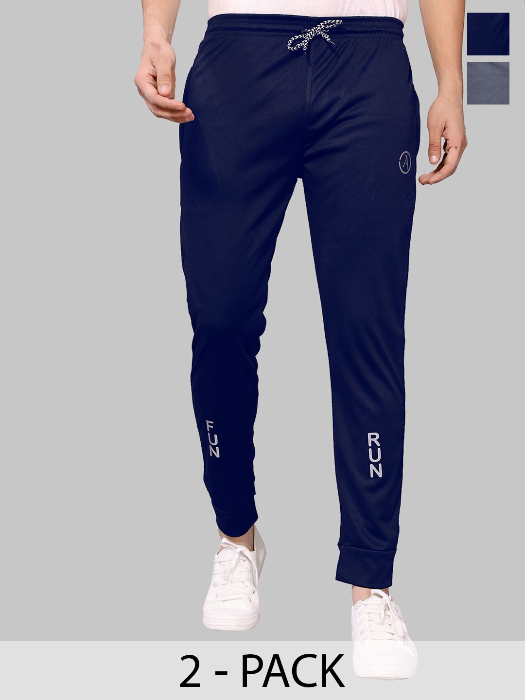 

Moda Rapido Men Pack Of 2 Printed Joggers, Black