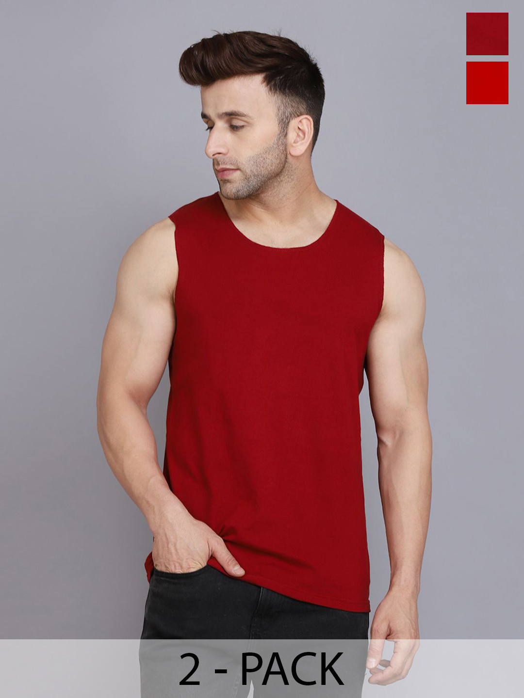 

WOOSTRO 2-Pcs Ultra-Soft Innerwear Vests RS26 COMBO (MAROON) (RED)