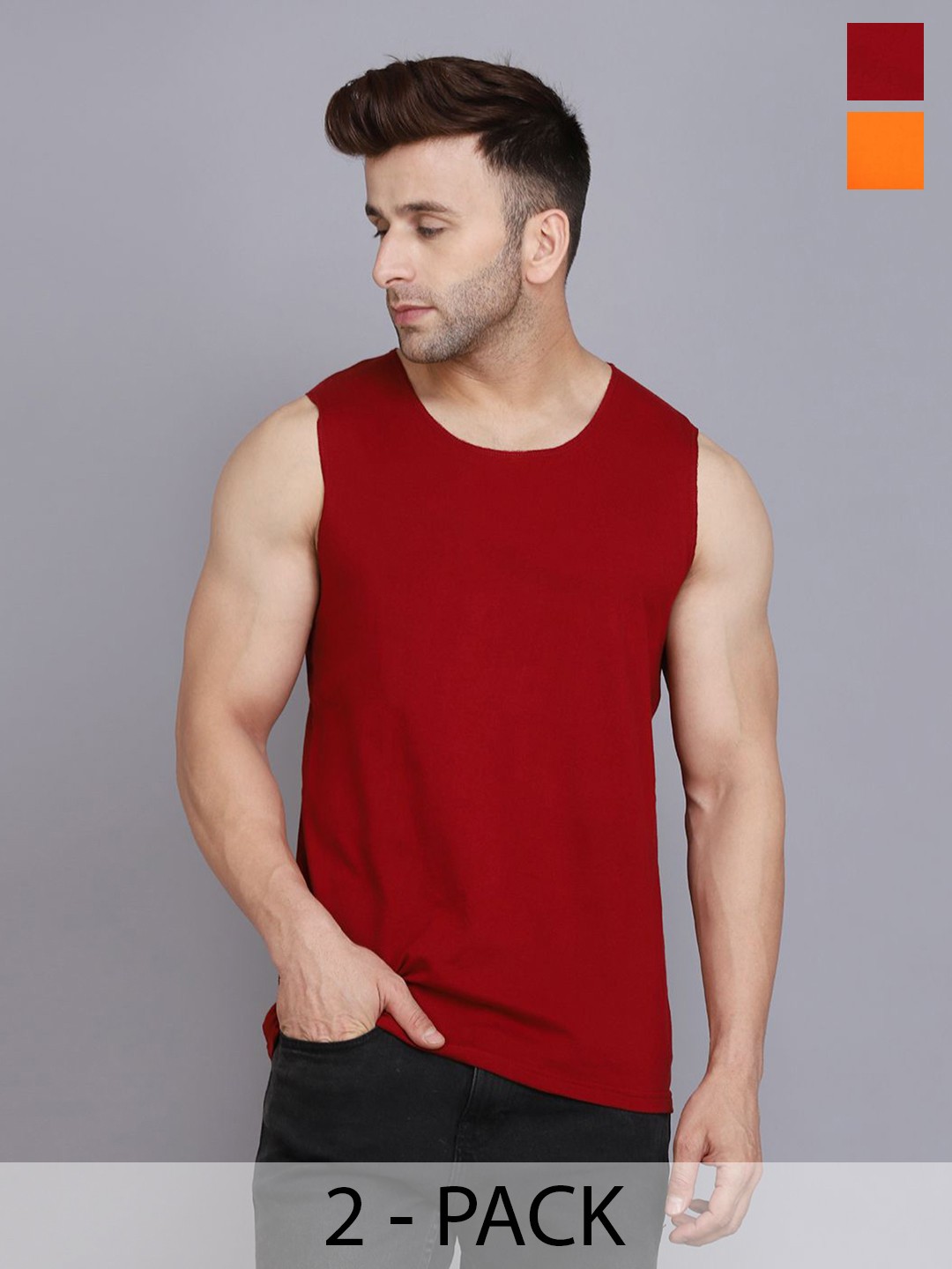 

WOOSTRO 2-Pcs Ultra-Soft Innerwear Vests RS26 COMBO (MAROON) (ORANGE)