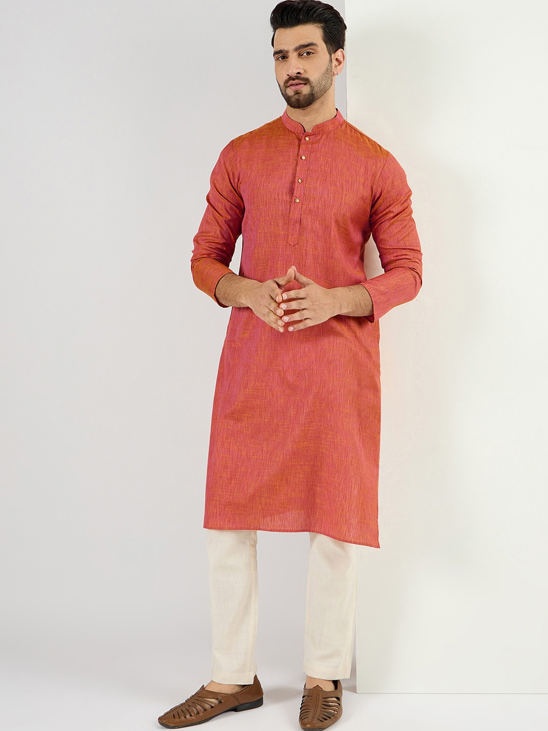 

Ethnic Bay Men Kurta, Orange