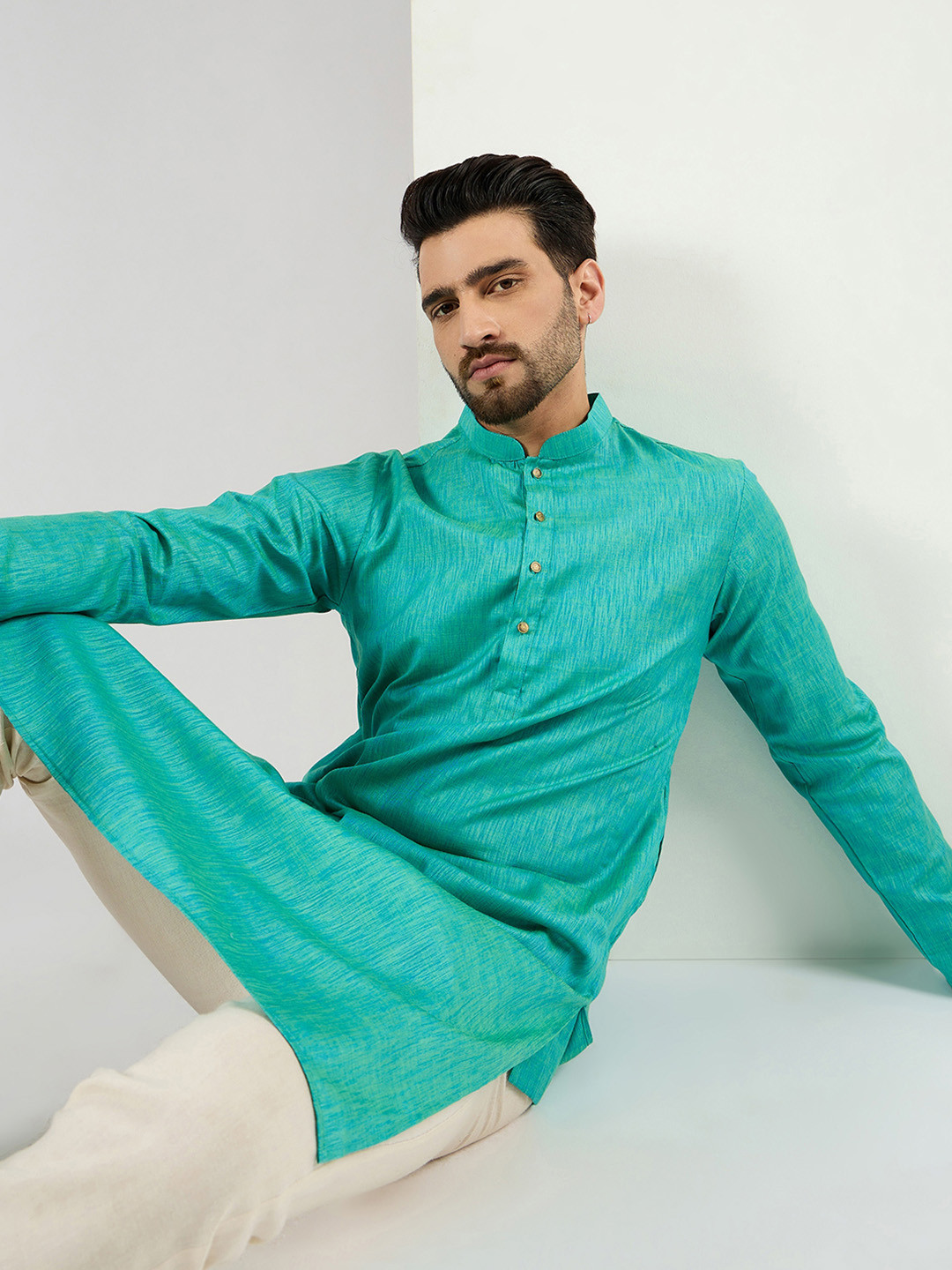 

Ethnic Bay Men Kurta, Teal