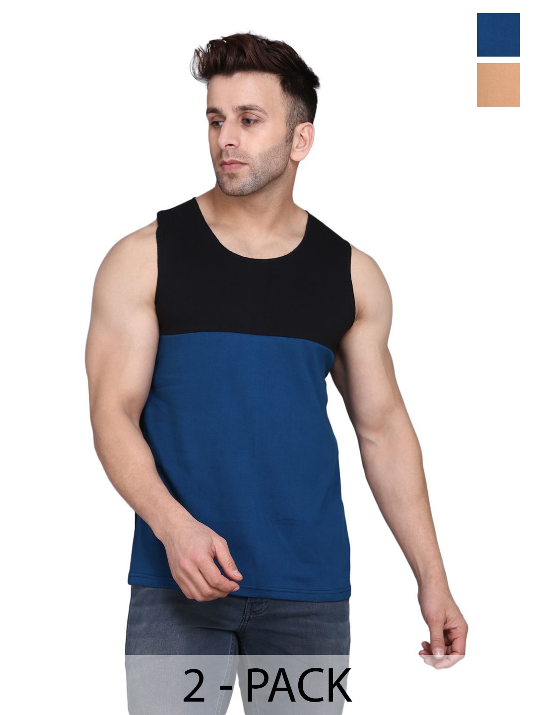 

Woostro Pack Of 2 Gym Innerwear Vests, Black