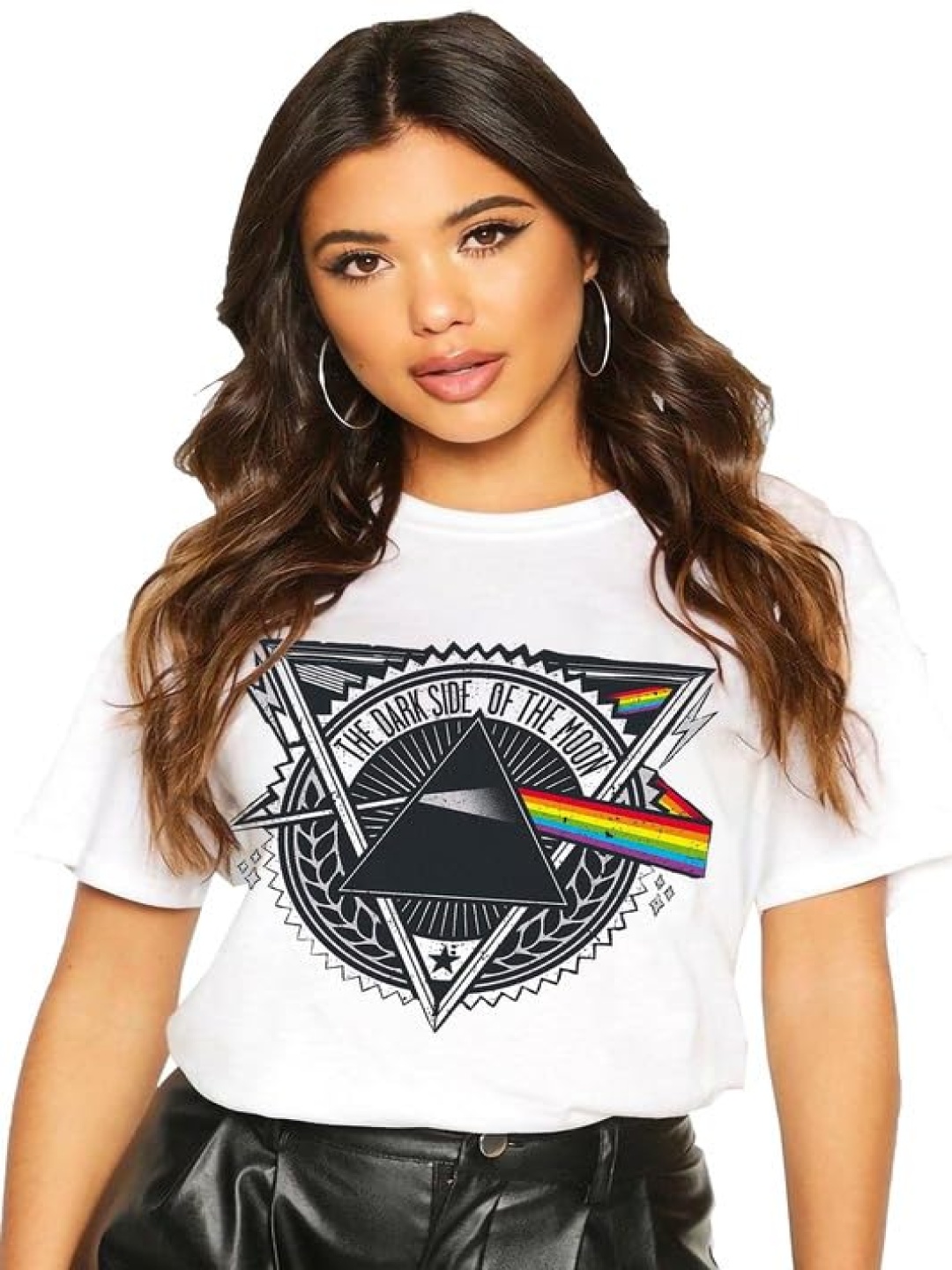 

VLAM Women Printed Pockets T-shirt, White