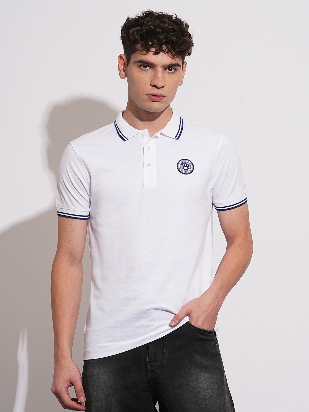 

Being Human Polo Collar Pure Cotton T-shirt, White