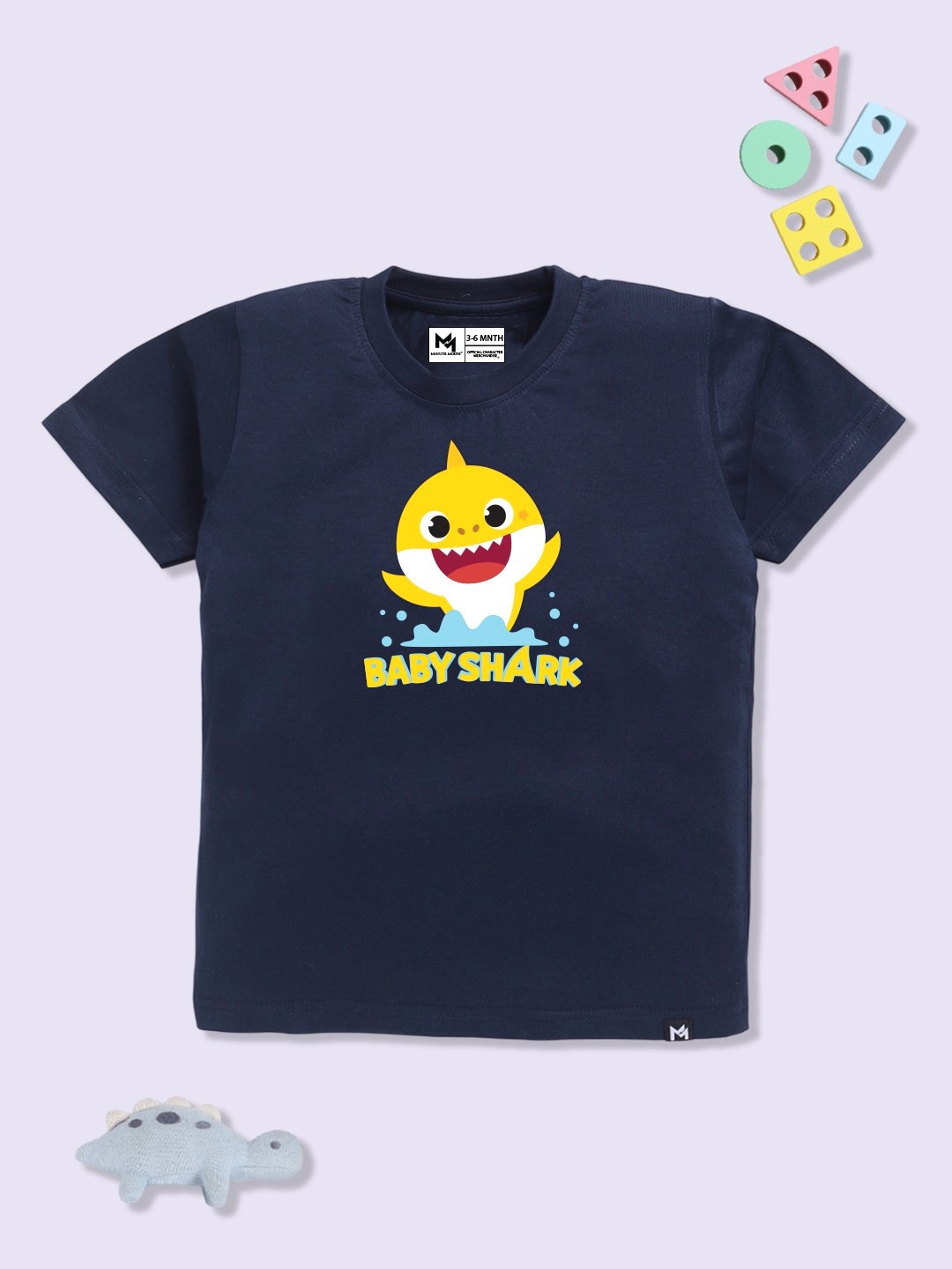

YK X Minute Mirth Boys Printed Pure Cotton T-shirt, Navy blue