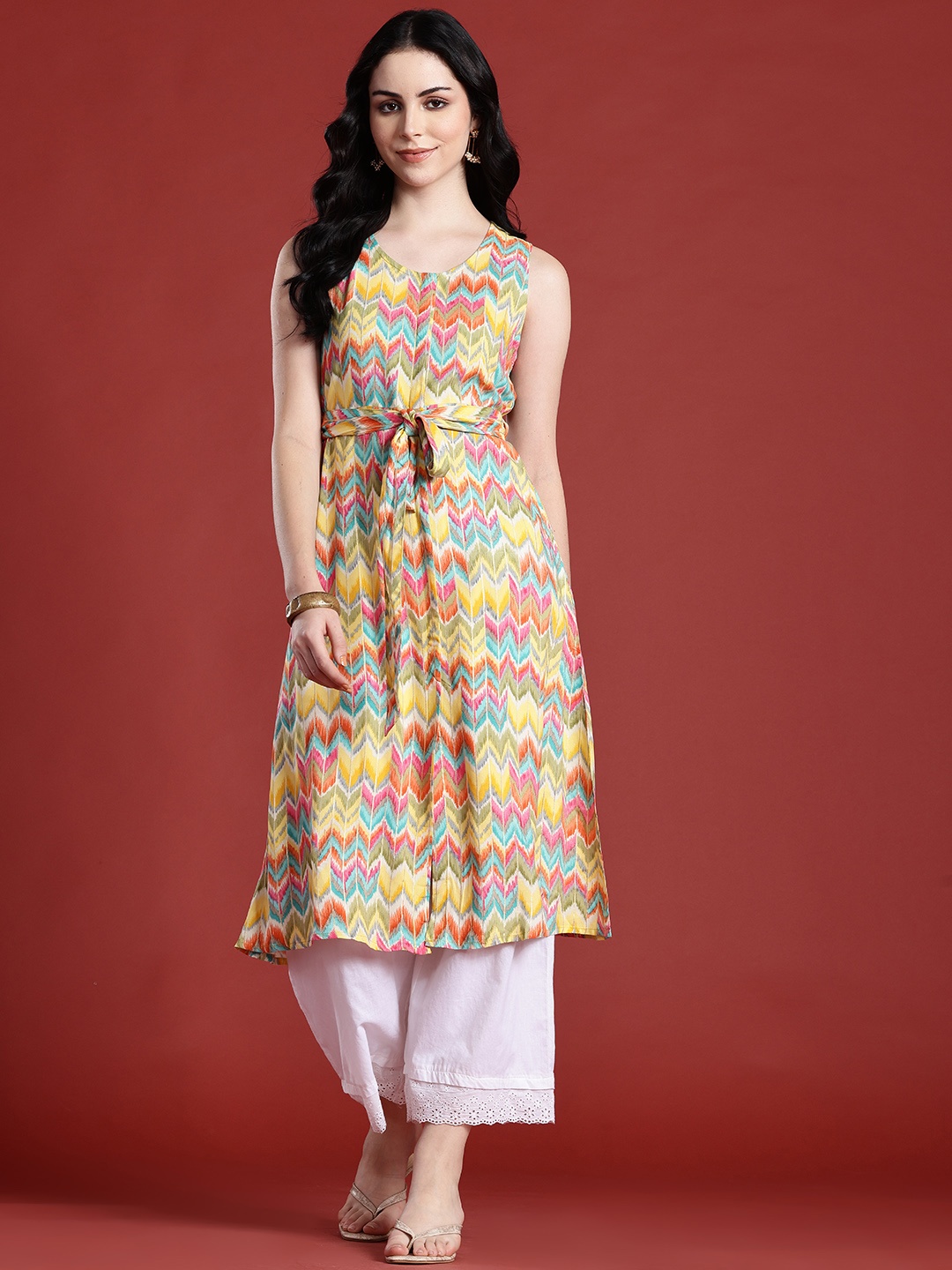 

Anouk Women Chevron Printed Kurta, Multi