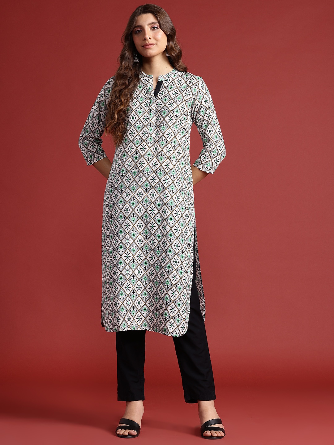 

Anouk Women Ethnic Motifs Printed Kurta, White