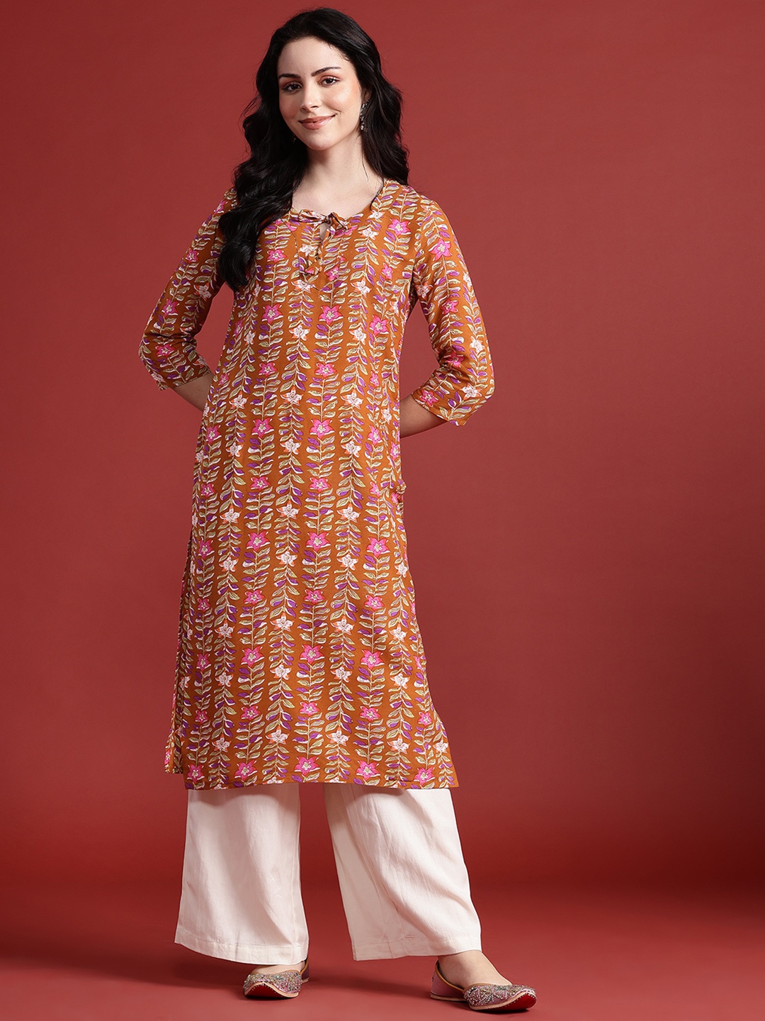 

Anouk Women Ethnic Motifs Printed Kurta, Rust
