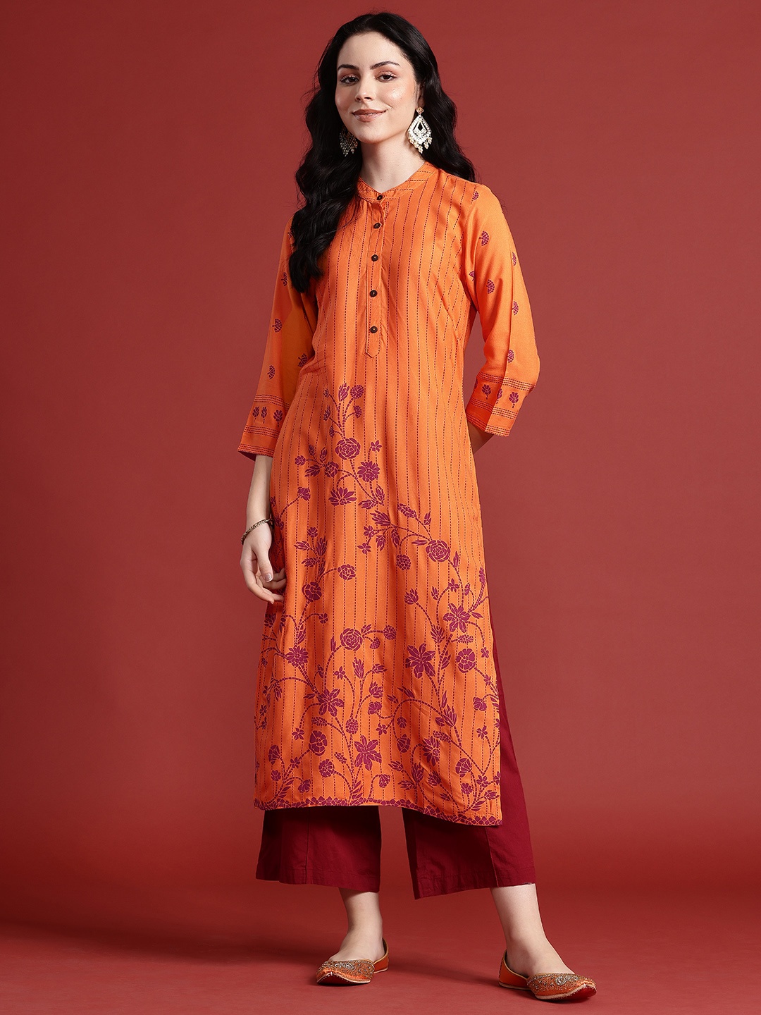 

Anouk Floral Printed Kurta, Orange