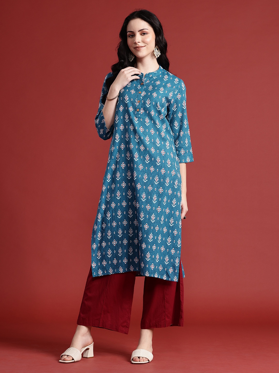 

Anouk Ethnic Motifs Printed Kurta, Blue