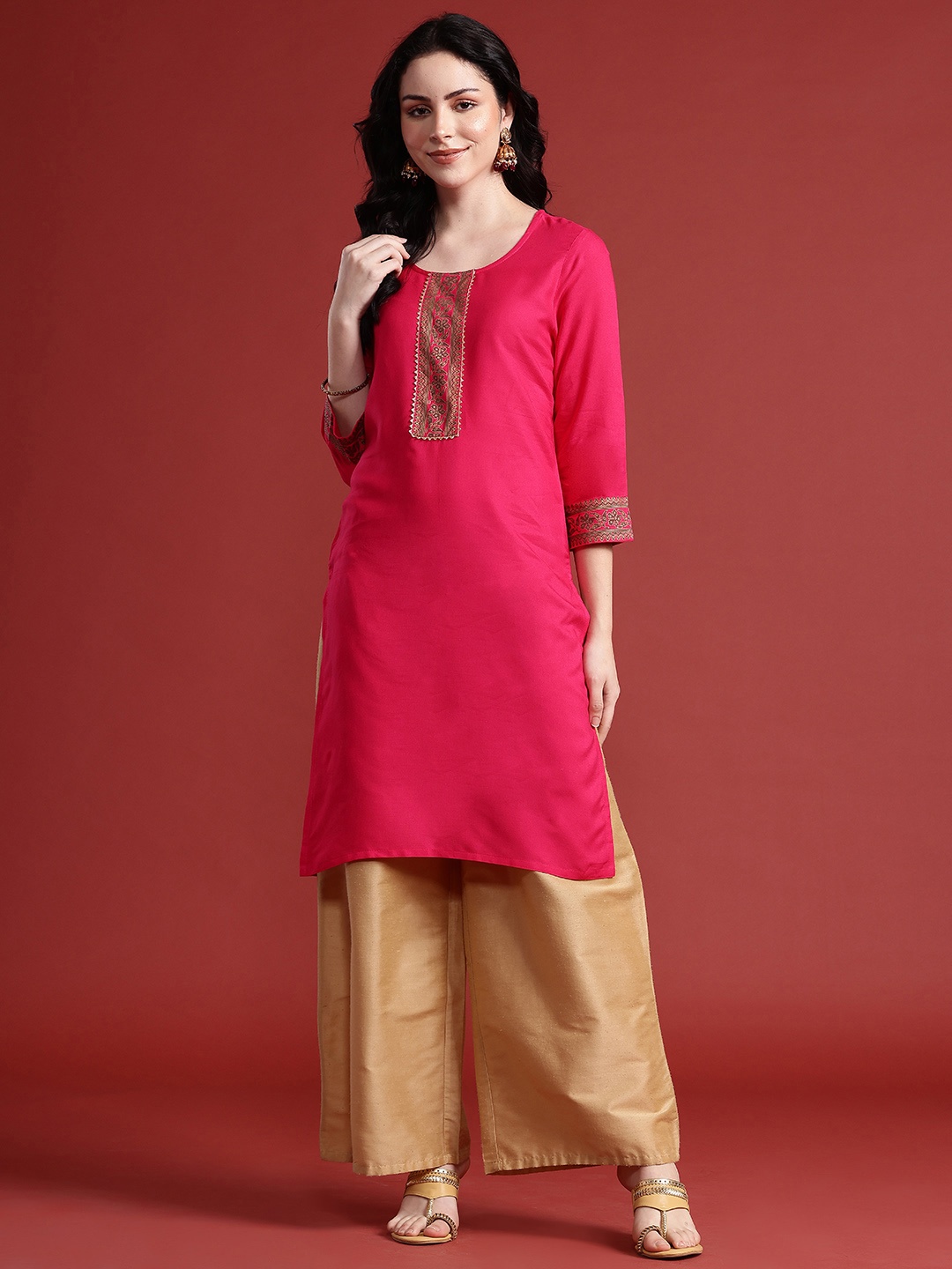 

Anouk Ethnic Motifs Printed Kurta, Red