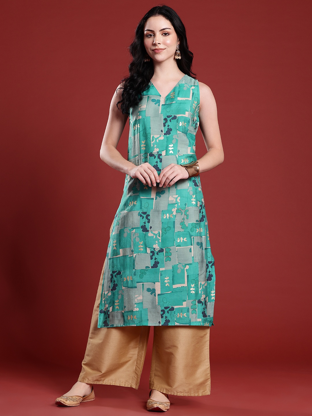 

Anouk Women Printed Kurta, Blue