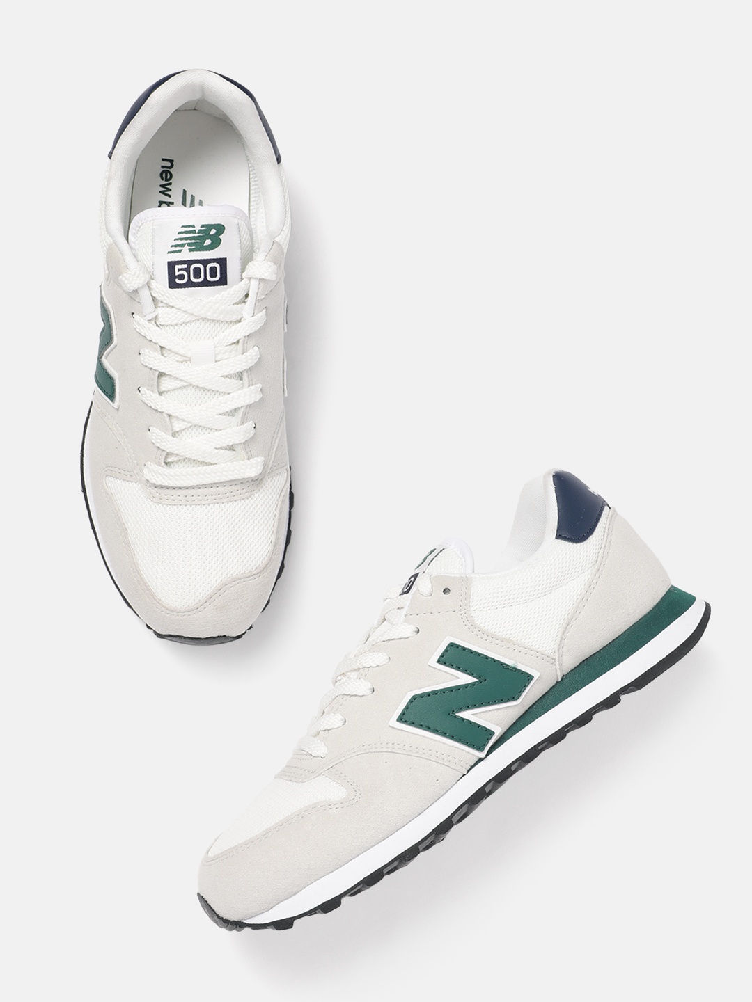 

New Balance Unisex 500 Woven Design Leather Sneakers, Grey
