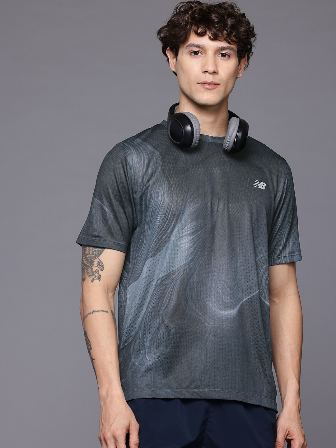 

New Balance Athletics Printed T-shirt, Charcoal