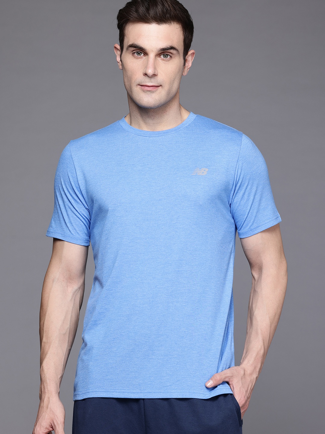 

New Balance Men Sport Essentials Heathertech T-shirt, Blue