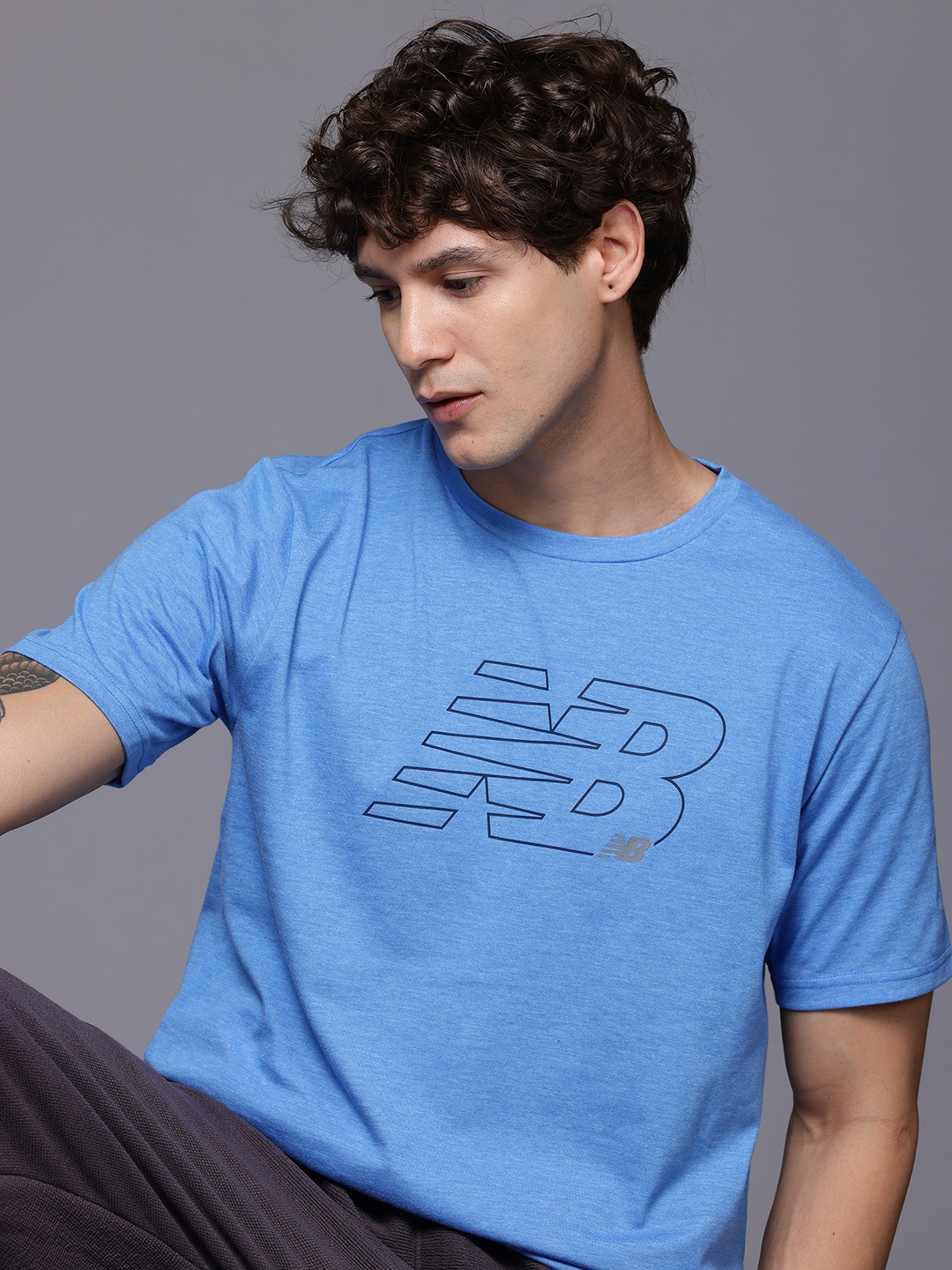 

New Balance Sport Essentials Heathertech Graphic T-Shirt, Blue