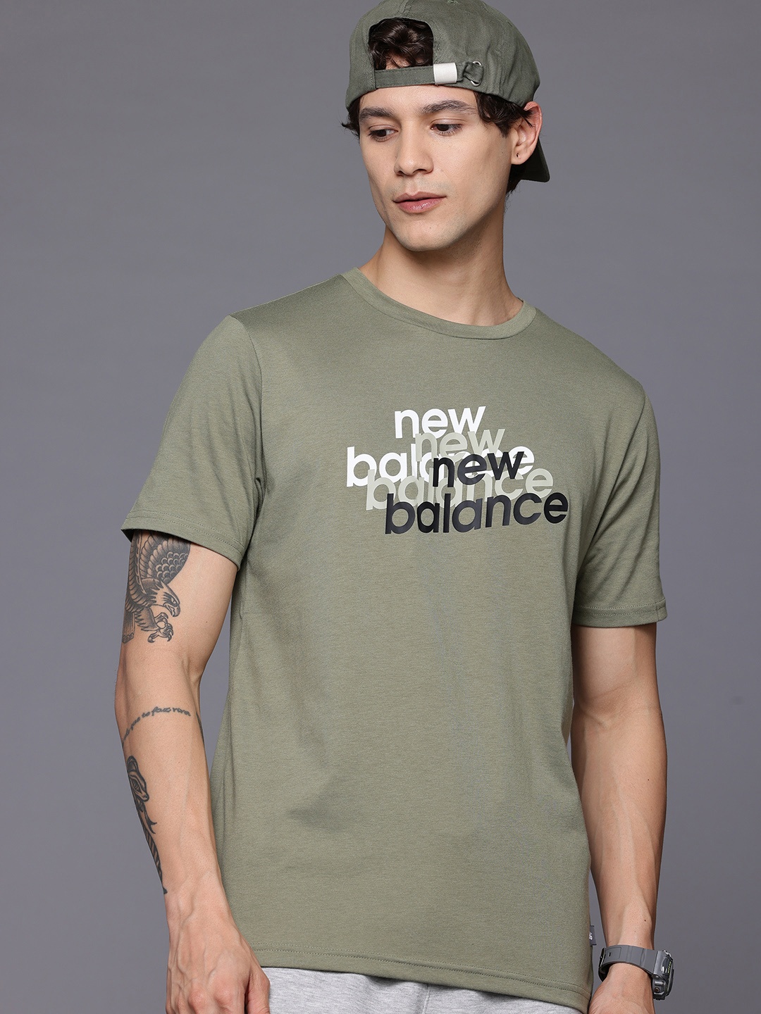 

New Balance Sport Essentials Heathertech Graphic T-Shirt, Olive