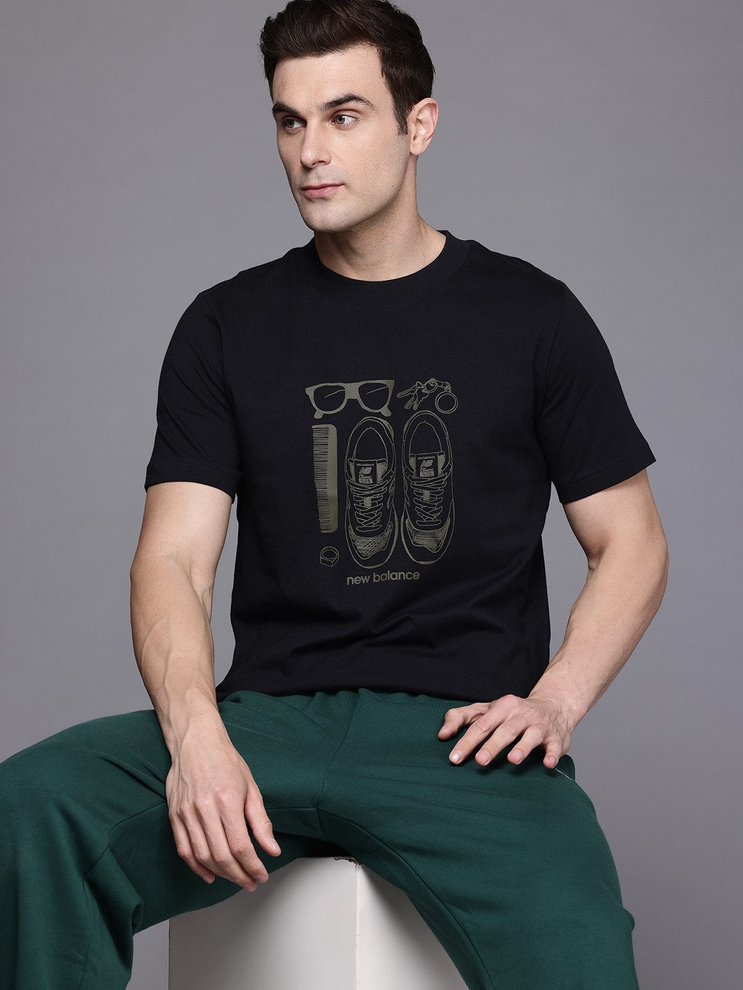 

New Balance Men Sport Essentials Graphic Pure Cotton T-shirt, Black
