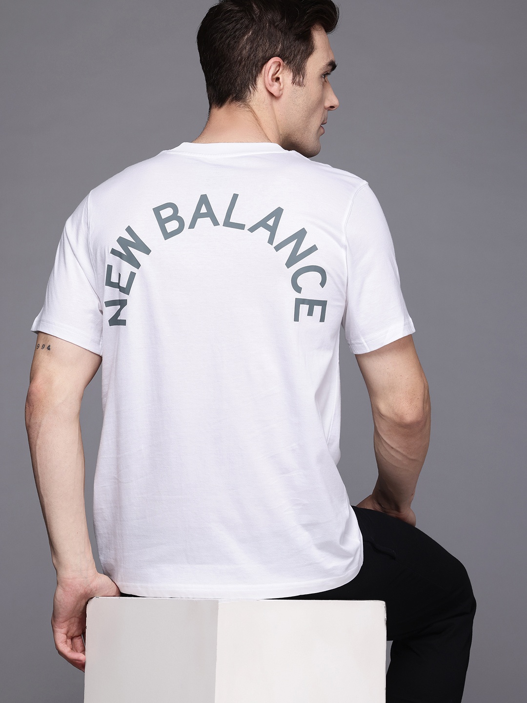

New Balance Men Sport Arch Graphic Pure Cotton T-shirt, White