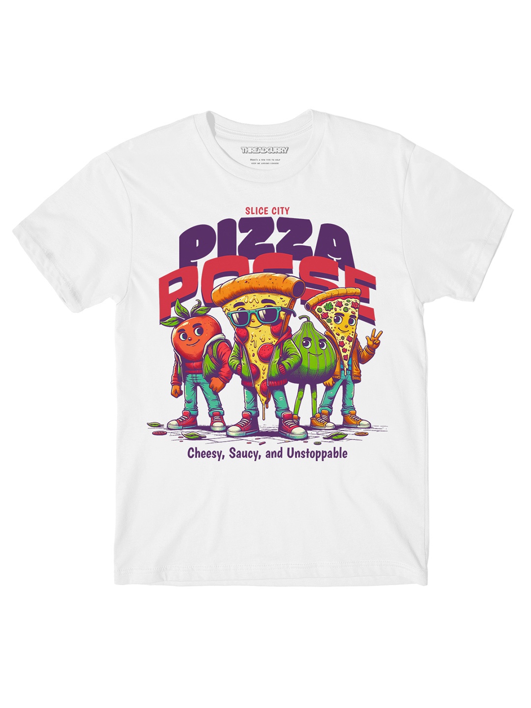 

THREADCURRY Boys Graphic Printed Round Neck Cotton T-shirt, White
