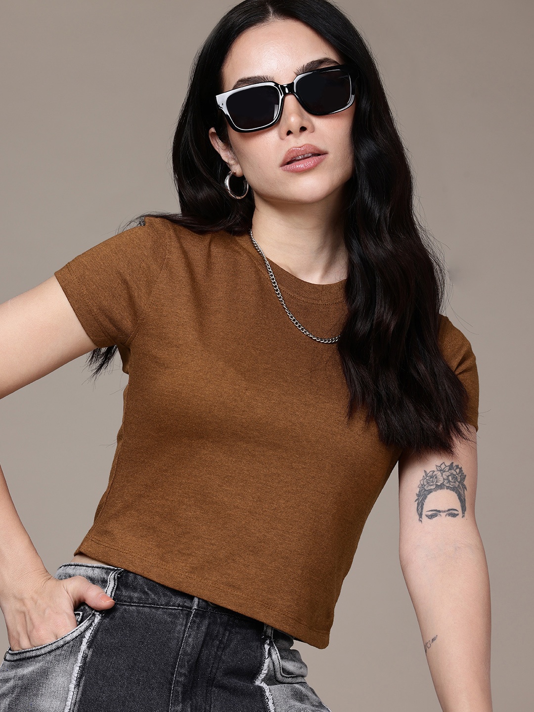 

Moda Rapido Crop T-shirt, Mustard