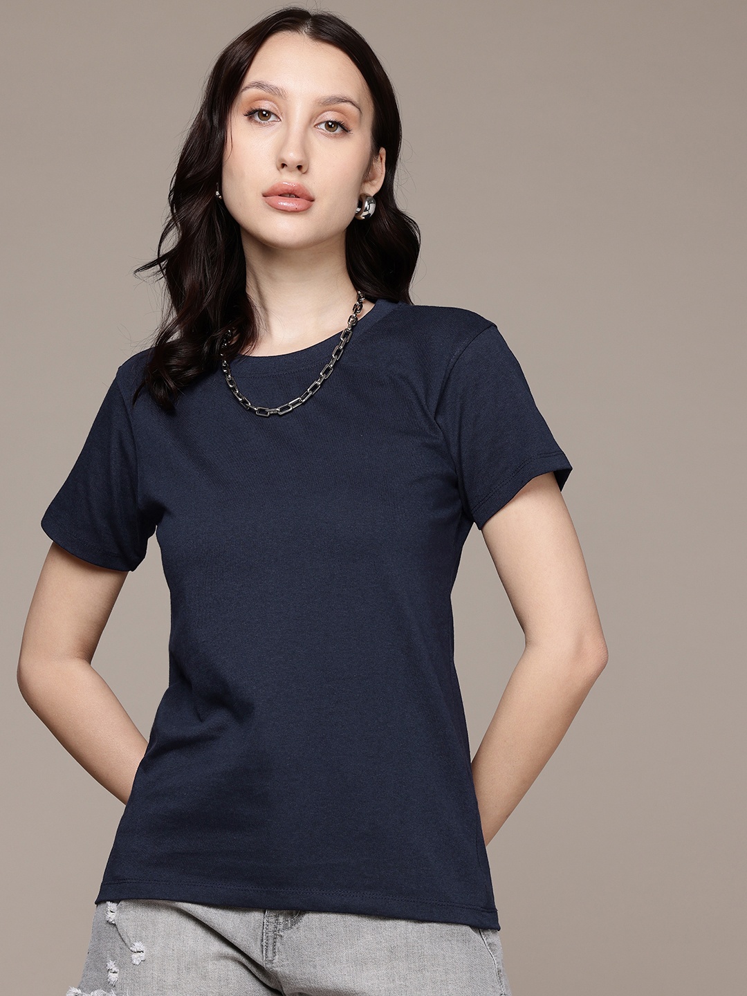 

Moda Rapido Women T-shirt, Navy blue