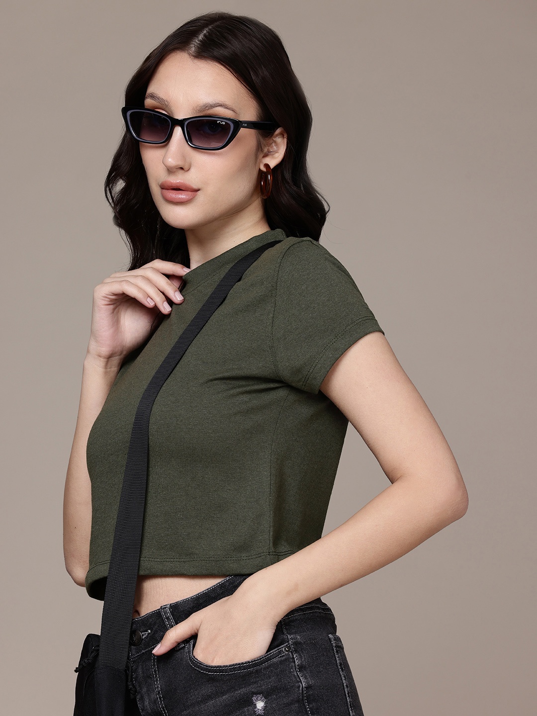 

Moda Rapido Crop T-shirt, Olive