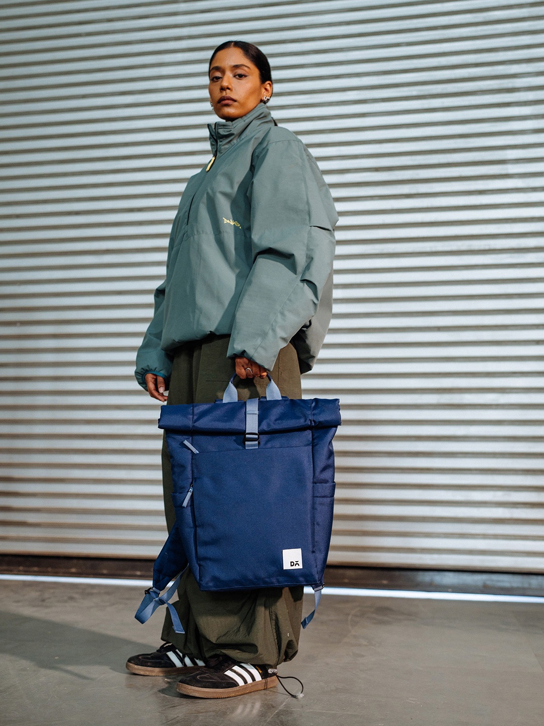 

DailyObjects Unisex Roll Top Solid Backpack, Blue