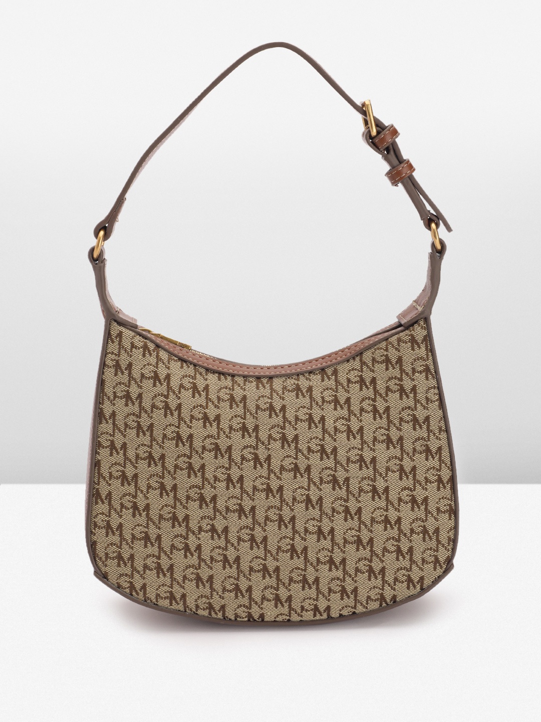 

MANGO Brand Logo Structured Shoulder Bag, Beige